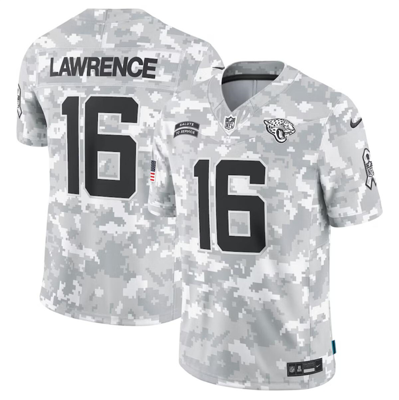 Men's Jacksonville Jaguars #16 Trevor Lawrence 2024 F.U.S.E Arctic Camo Salute to Service Limited Stitched Football Jersey Men's Jacksonville Jaguars #16 Trevor Lawrence 2024 F.U.S.E Arctic Camo Salute to Service Limited Stitched Football Jersey
