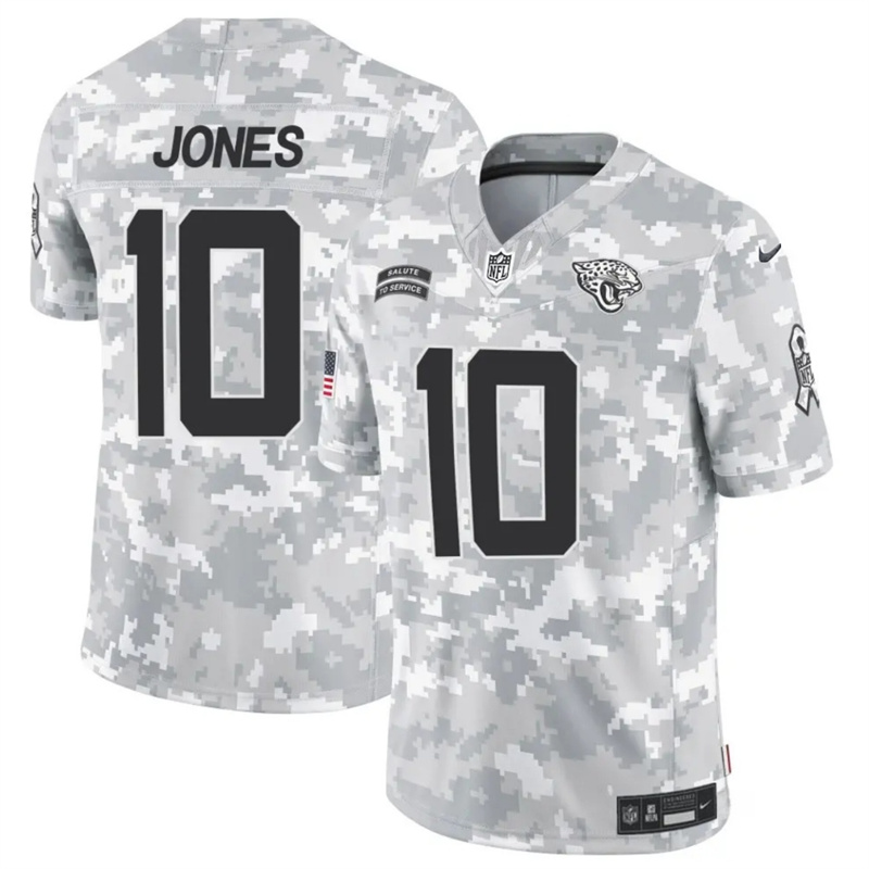 Men's Jacksonville Jaguars #10 Mac Jones 2024 F.U.S.E Arctic Camo Salute to Service Limited Stitched Football Jersey Men's Jacksonville Jaguars #10 Mac Jones 2024 F.U.S.E Arctic Camo Salute to Service Limited Stitched Football Jersey