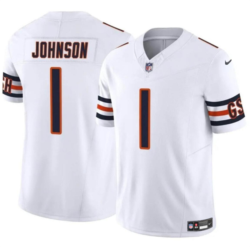 Men's Chicago Bears #1 Jaylon Johnson White 2024 F.U.S.E. Vapor Stitched Football Jersey