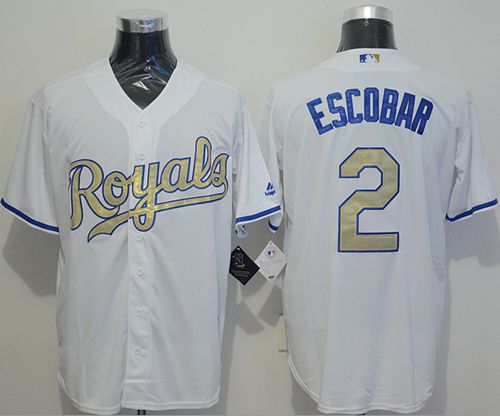 Royals #2 Alcides Escobar White New Cool Base 2015 World Series Champions Gold Program Stitched MLB Jersey Royals #2 Alcides Escobar White New Cool Base 2015 World Series Champions Gold Program Stitched MLB Jersey