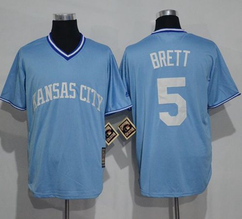 Royals #5 George Brett Light Blue Cooperstown Stitched MLB Jersey Royals #5 George Brett Light Blue Cooperstown Stitched MLB Jersey