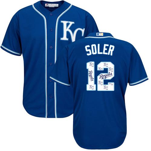 Royals #12 Jorge Soler Royal Blue Team Logo Fashion Stitched MLB Jersey Royals #12 Jorge Soler Royal Blue Team Logo Fashion Stitched MLB Jersey