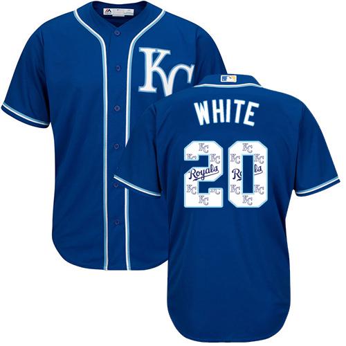 Royals #20 Frank White Royal Blue Team Logo Fashion Stitched MLB Jersey Royals #20 Frank White Royal Blue Team Logo Fashion Stitched MLB Jersey