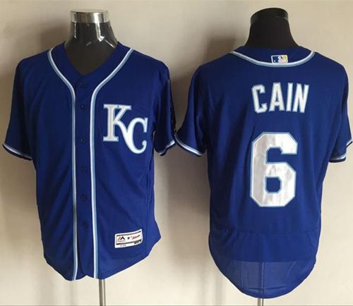 Royals #6 Lorenzo Cain Royal Blue Flexbase Authentic Collection Stitched MLB Jersey Royals #6 Lorenzo Cain Royal Blue Flexbase Authentic Collection Stitched MLB Jersey