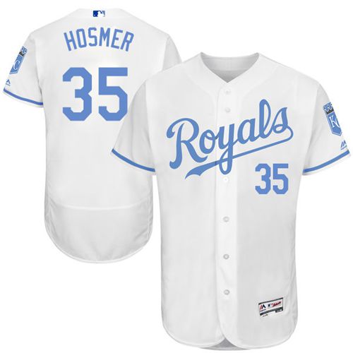 Royals #35 Eric Hosmer White Flexbase Authentic Collection Father's Day Stitched MLB Jersey Royals #35 Eric Hosmer White Flexbase Authentic Collection Father's Day Stitched MLB Jersey
