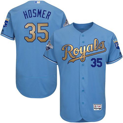 Royals #35 Eric Hosmer Light Blue FlexBase Authentic 2015 World Series Champions Gold Program Stitched MLB Jersey Royals #35 Eric Hosmer Light Blue FlexBase Authentic 2015 World Series Champions Gold Program Stitched MLB Jersey