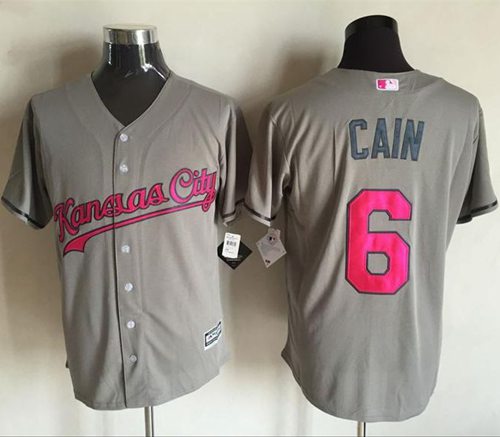 Royals #6 Lorenzo Cain Grey New Cool Base Mother's Day Stitched MLB Jersey Royals #6 Lorenzo Cain Grey New Cool Base Mother's Day Stitched MLB Jersey