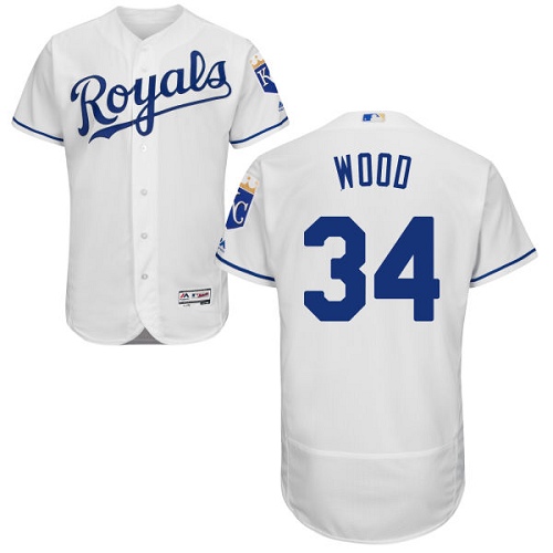 Royals #34 Travis Wood White Flexbase Authentic Collection Stitched MLB Jersey Royals #34 Travis Wood White Flexbase Authentic Collection Stitched MLB Jersey