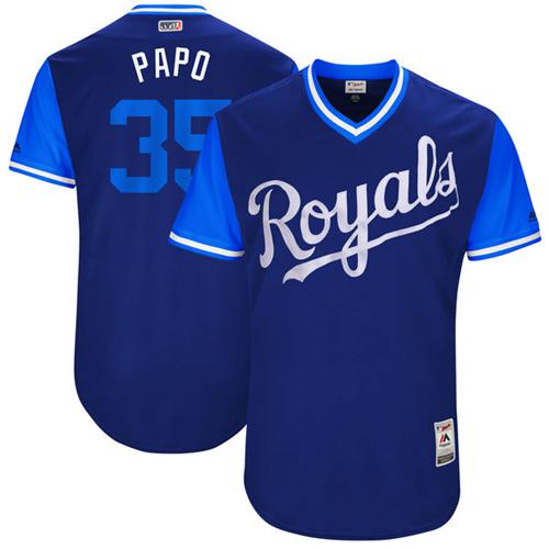 Royals #35 Eric Hosmer Navy "Papo" Players Weekend Authentic Stitched MLB Jersey Royals #35 Eric Hosmer Navy "Papo" Players Weekend Authentic Stitched MLB Jersey