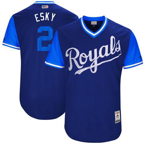 Royals #2 Alcides Escobar Navy "Esky" Players Weekend Authentic Stitched MLB Jersey Royals #2 Alcides Escobar Navy "Esky" Players Weekend Authentic Stitched MLB Jersey