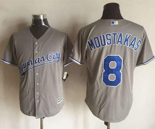 Royals #8 Mike Moustakas New Grey Cool Base Stitched MLB Jersey Royals #8 Mike Moustakas New Grey Cool Base Stitched MLB Jersey