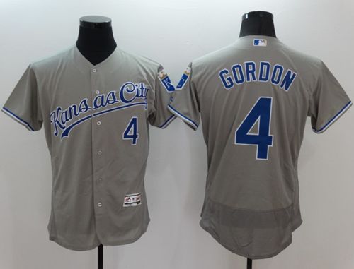 Royals #4 Alex Gordon Grey Flexbase Authentic Collection Stitched MLB Jersey Royals #4 Alex Gordon Grey Flexbase Authentic Collection Stitched MLB Jersey