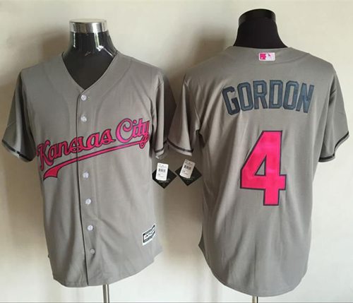 Royals #4 Alex Gordon Grey New Cool Base Mother's Day Stitched MLB Jersey Royals #4 Alex Gordon Grey New Cool Base Mother's Day Stitched MLB Jersey