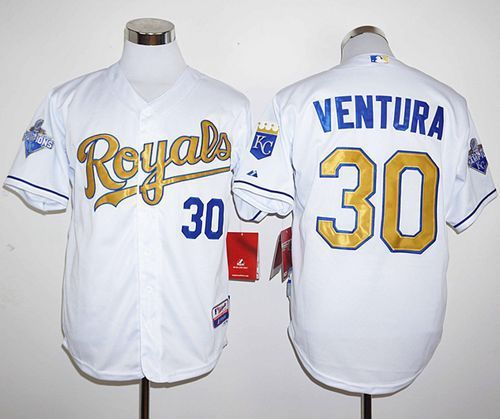 Royals #30 Yordano Ventura White 2015 World Series Champions Gold Program Stitched MLB Jersey Royals #30 Yordano Ventura White 2015 World Series Champions Gold Program Stitched MLB Jersey