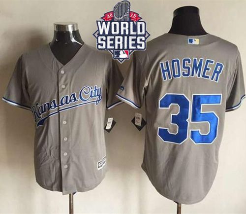 Royals #35 Eric Hosmer New Grey Cool Base W/2015 World Series Patch Stitched MLB Jersey Royals #35 Eric Hosmer New Grey Cool Base W/2015 World Series Patch Stitched MLB Jersey