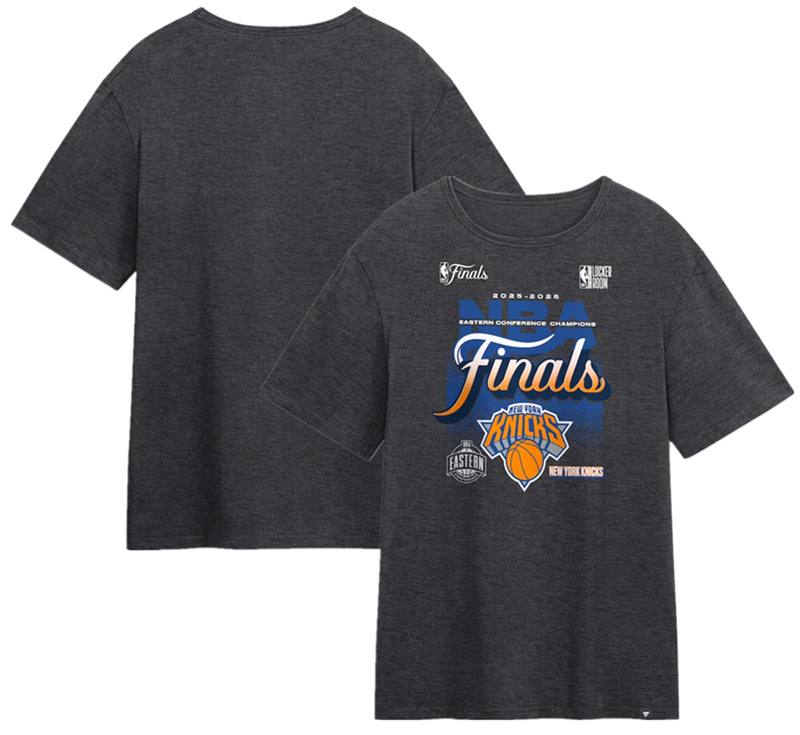 Men's New York Knicks Charcoal 2026 Eastern Conference Champions Locker Room T-Shirt Men's New York Knicks Charcoal 2026 Eastern Conference Champions Locker Room T-Shirt