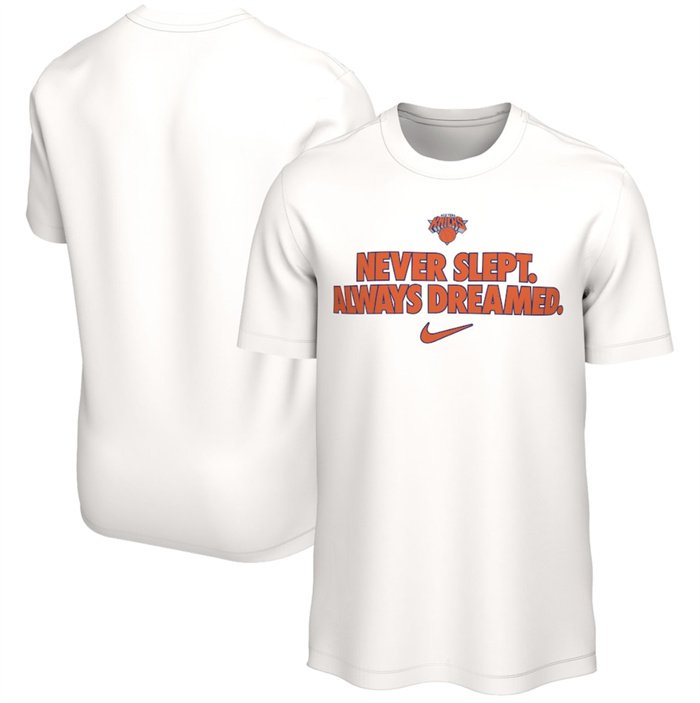 Men's New York Knicks White Brand Voice T-Shirt