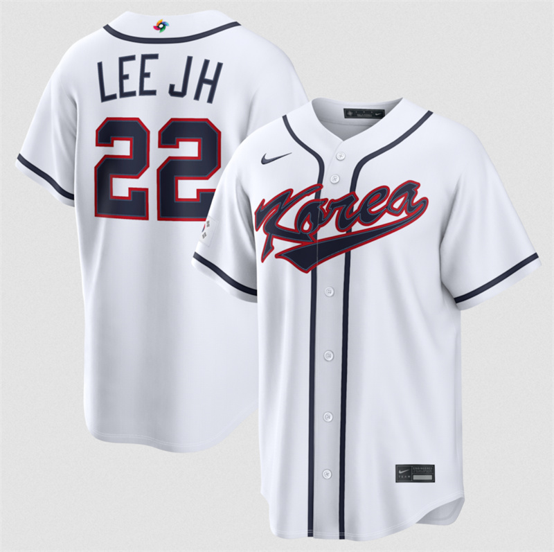 Men's Korea Baseball #22 Jung Hoo Lee White 2026 World Baseball Classic Home Stadium Stitched Jersey Men's Korea Baseball #22 Jung Hoo Lee White 2026 World Baseball Classic Home Stadium Stitched Jersey