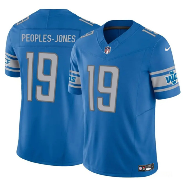 Men's Detroit Lions #19 Donovan Peoples-Jones Blue 2023 F.U.S.E. Vapor Untouchable Limited Stitched Jersey Men's Detroit Lions #19 Donovan Peoples-Jones Blue 2023 F.U.S.E. Vapor Untouchable Limited Stitched Jersey