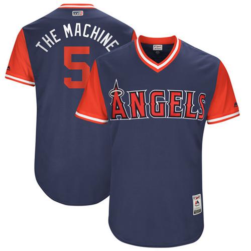 Angels of Anaheim #5 Albert Pujols Navy "The Machine" Players Weekend Authentic Stitched MLB Jersey Angels of Anaheim #5 Albert Pujols Navy "The Machine" Players Weekend Authentic Stitched MLB Jersey