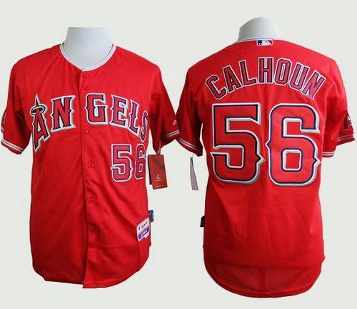 Angels of Anaheim #56 Kole Calhoun Red Cool Base Stitched MLB Jersey Angels of Anaheim #56 Kole Calhoun Red Cool Base Stitched MLB Jersey