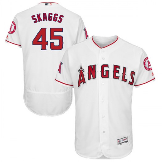 Angels of Anaheim #45 Tyler Skaggs White Flexbase Authentic Collection Stitched MLB Jersey Angels of Anaheim #45 Tyler Skaggs White Flexbase Authentic Collection Stitched MLB Jersey