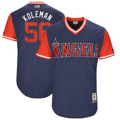 Angels of Anaheim #56 Kole Calhoun Navy "Koleman" Players Weekend Authentic Stitched MLB Jersey Angels of Anaheim #56 Kole Calhoun Navy "Koleman" Players Weekend Authentic Stitched MLB Jersey