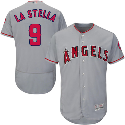 Angels of Anaheim #9 Tommy La Stella Grey Flexbase Authentic Collection Stitched MLB Jersey Angels of Anaheim #9 Tommy La Stella Grey Flexbase Authentic Collection Stitched MLB Jersey