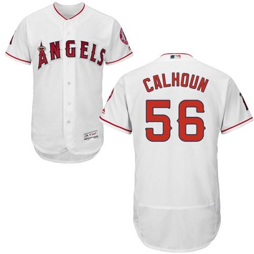 Angels of Anaheim #56 Kole Calhoun White Flexbase Authentic Collection Stitched MLB Jersey Angels of Anaheim #56 Kole Calhoun White Flexbase Authentic Collection Stitched MLB Jersey