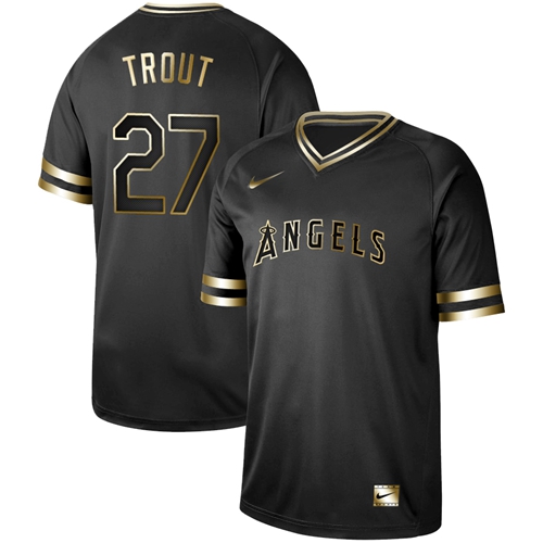 Nike Angels of Anaheim #27 Mike Trout Black Gold Authentic Stitched MLB Jersey Nike Angels of Anaheim #27 Mike Trout Black Gold Authentic Stitched MLB Jersey