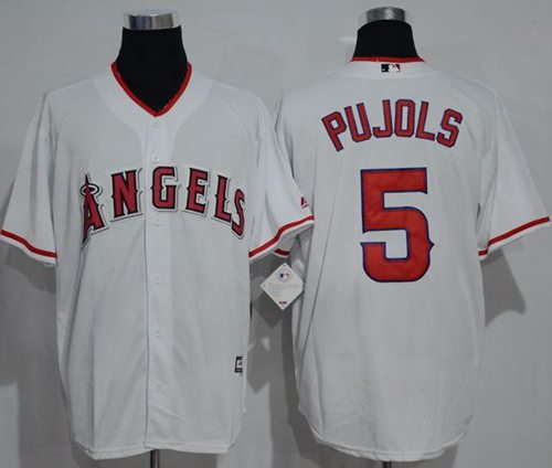 Angels of Anaheim #5 Albert Pujols White New Cool Base Stitched MLB Jersey Angels of Anaheim #5 Albert Pujols White New Cool Base Stitched MLB Jersey