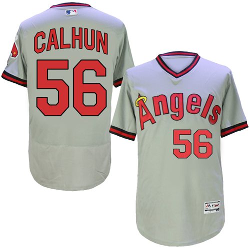 Angels of Anaheim #56 Kole Calhoun Grey Flexbase Authentic Collection Cooperstown Stitched MLB Jersey Angels of Anaheim #56 Kole Calhoun Grey Flexbase Authentic Collection Cooperstown Stitched MLB Jersey
