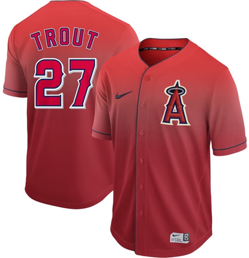 Nike Angels of Anaheim #27 Mike Trout Red Fade Authentic Stitched MLB Jersey Nike Angels of Anaheim #27 Mike Trout Red Fade Authentic Stitched MLB Jersey