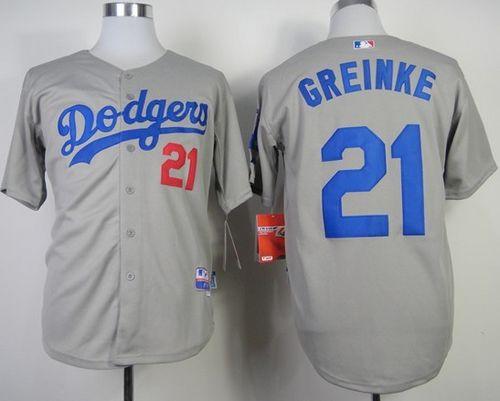 Dodgers #21 Zack Greinke Grey Cool Base Stitched MLB Jersey Dodgers #21 Zack Greinke Grey Cool Base Stitched MLB Jersey