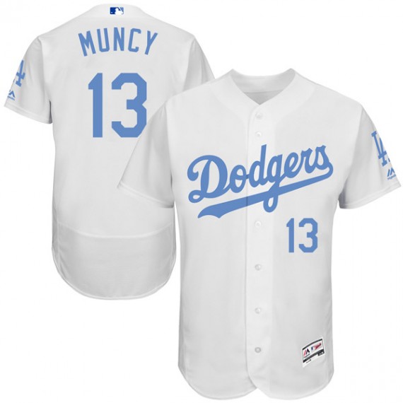 Dodgers #13 Max Muncy White Flexbase Authentic Collection Father's Day Stitched MLB Jersey Dodgers #13 Max Muncy White Flexbase Authentic Collection Father's Day Stitched MLB Jersey