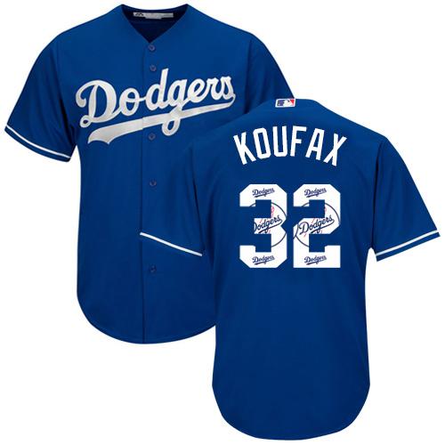 Dodgers #32 Sandy Koufax Blue Team Logo Fashion Stitched MLB Jersey Dodgers #32 Sandy Koufax Blue Team Logo Fashion Stitched MLB Jersey