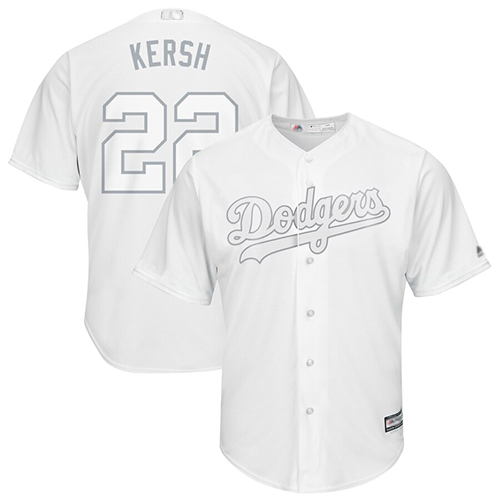 Dodgers #22 Clayton Kershaw White 