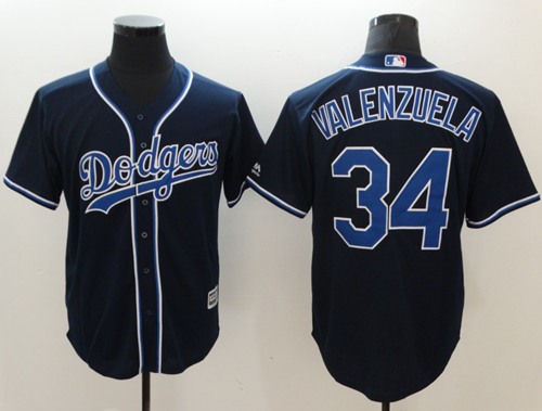 Dodgers #34 Fernando Valenzuela Navy Blue New Cool Base Stitched MLB Jersey Dodgers #34 Fernando Valenzuela Navy Blue New Cool Base Stitched MLB Jersey