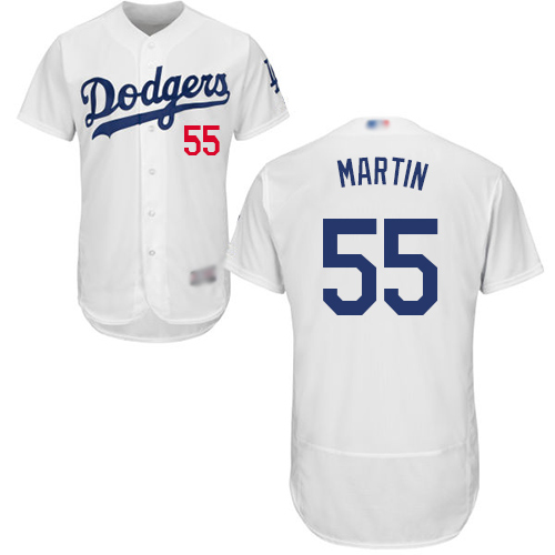 Dodgers #55 Russell Martin White Flexbase Authentic Collection Stitched MLB Jersey Dodgers #55 Russell Martin White Flexbase Authentic Collection Stitched MLB Jersey