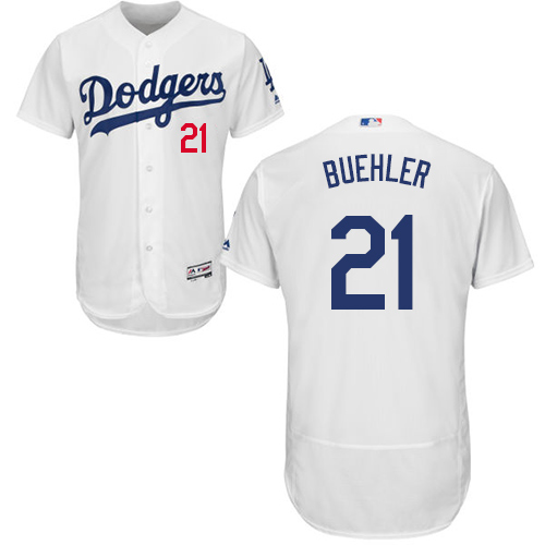 Dodgers #21 Walker Buehler White Flexbase Authentic Collection Stitched MLB Jersey Dodgers #21 Walker Buehler White Flexbase Authentic Collection Stitched MLB Jersey