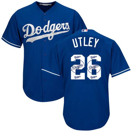 Dodgers #26 Chase Utley Blue Team Logo Fashion Stitched MLB Jersey Dodgers #26 Chase Utley Blue Team Logo Fashion Stitched MLB Jersey