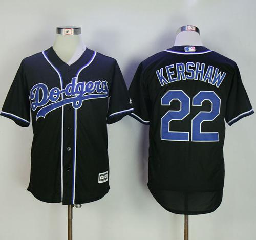 Dodgers #22 Clayton Kershaw Black Fashion Stitched MLB Jersey Dodgers #22 Clayton Kershaw Black Fashion Stitched MLB Jersey