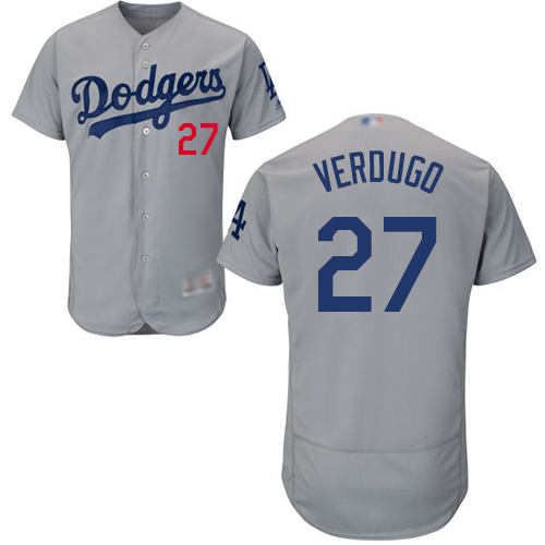 Dodgers #27 Alex Verdugo Grey Flexbase Authentic Collection Stitched MLB Jersey Dodgers #27 Alex Verdugo Grey Flexbase Authentic Collection Stitched MLB Jersey