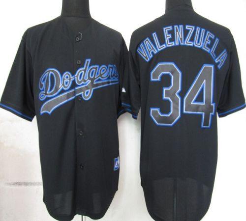 Dodgers #34 Fernando Valenzuela Black Fashion Stitched MLB Jersey Dodgers #34 Fernando Valenzuela Black Fashion Stitched MLB Jersey