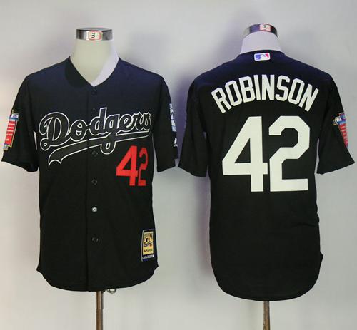 Mitchell And Ness Dodgers #42 Jackie Robinson Black Throwback Stitched MLB Jersey Mitchell And Ness Dodgers #42 Jackie Robinson Black Throwback Stitched MLB Jersey