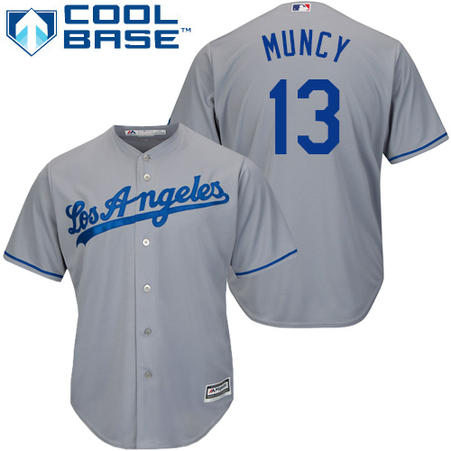 Dodgers #13 Max Muncy Grey New Cool Base Stitched MLB Jersey Dodgers #13 Max Muncy Grey New Cool Base Stitched MLB Jersey