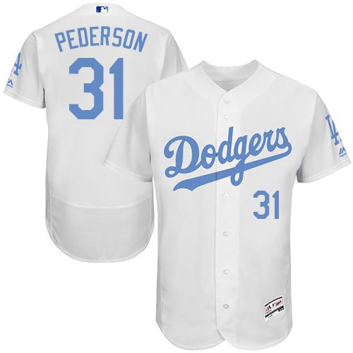 Dodgers #31 Joc Pederson White Flexbase Authentic Collection Father's Day Stitched MLB Jersey Dodgers #31 Joc Pederson White Flexbase Authentic Collection Father's Day Stitched MLB Jersey
