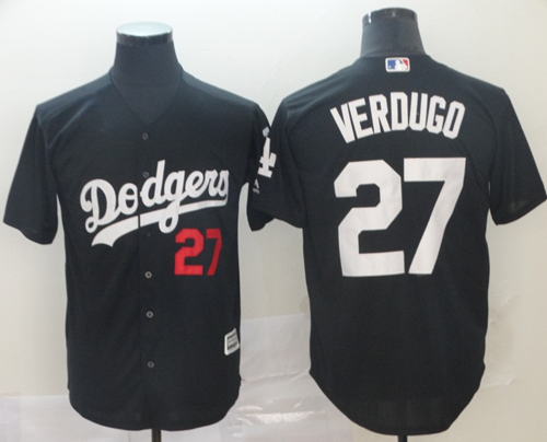 Dodgers #27 Alex Verdugo Black Turn Back The Clock Stitched MLB Jersey Dodgers #27 Alex Verdugo Black Turn Back The Clock Stitched MLB Jersey