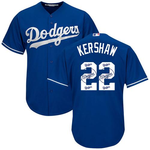 Dodgers #22 Clayton Kershaw Blue Team Logo Fashion Stitched MLB Jersey Dodgers #22 Clayton Kershaw Blue Team Logo Fashion Stitched MLB Jersey