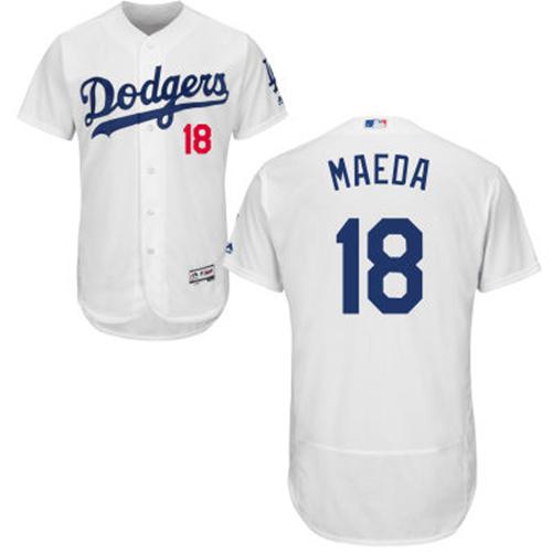 Dodgers #18 Kenta Maeda White Flexbase Authentic Collection Stitched MLB Jersey Dodgers #18 Kenta Maeda White Flexbase Authentic Collection Stitched MLB Jersey